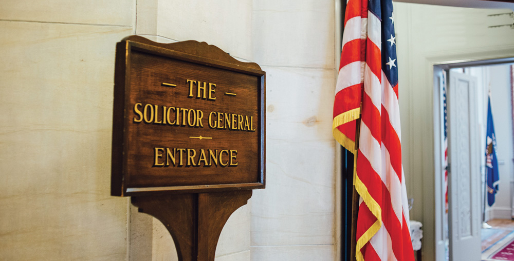 sign outside the entrance to the solicitor general's office