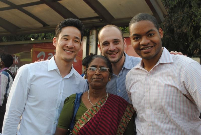 The clinic students with a housing activist in Delhi. 