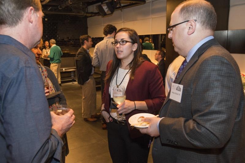 Tara E. Levens, ’16, the 2015-16 Editor-in-Chief of the University of Chicago Law Review, chatted with alumni at the Law Journals Reception Saturday night.