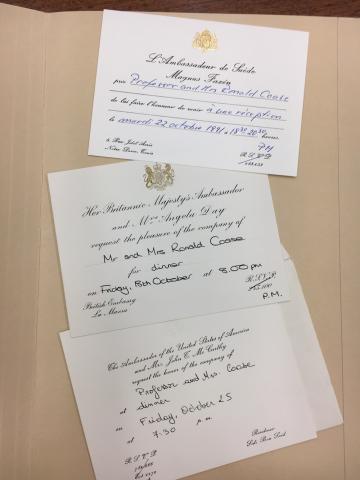 Dinner invitations from ambassadors. 
