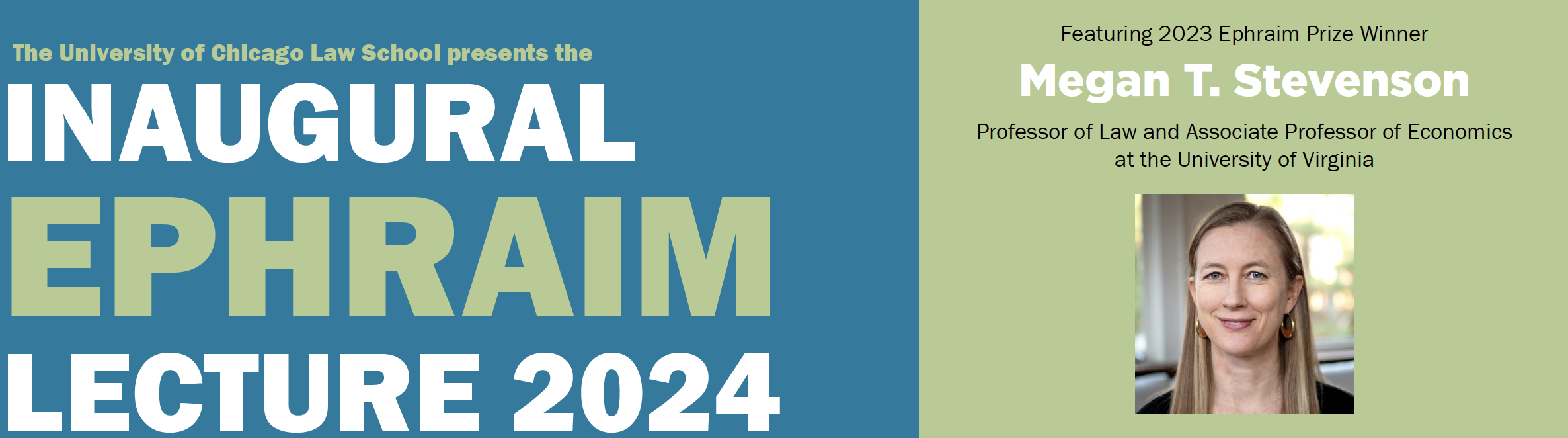 blue and light green poster of the ephraim lecture annoucement