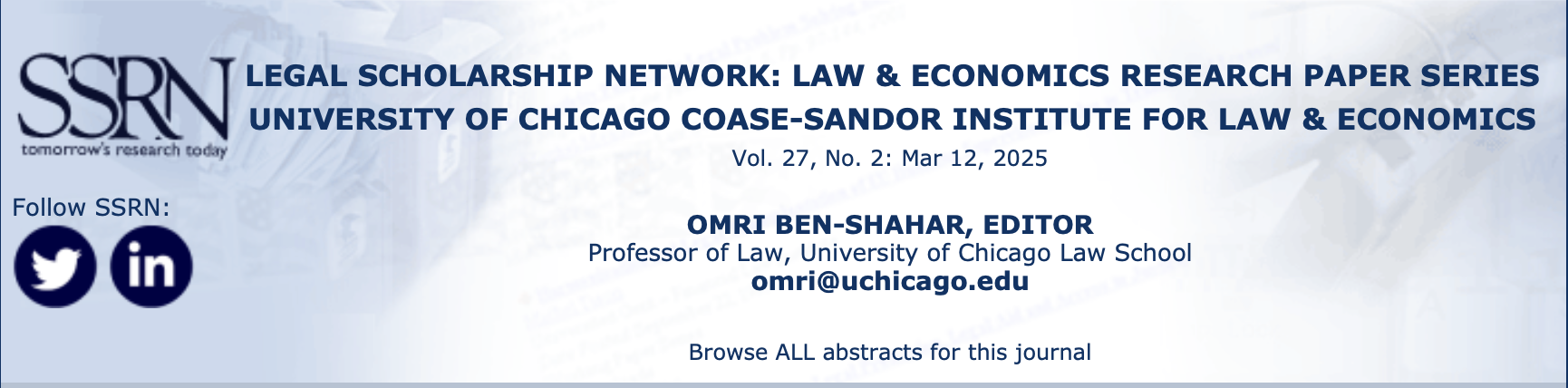 SSRN Ejournal header