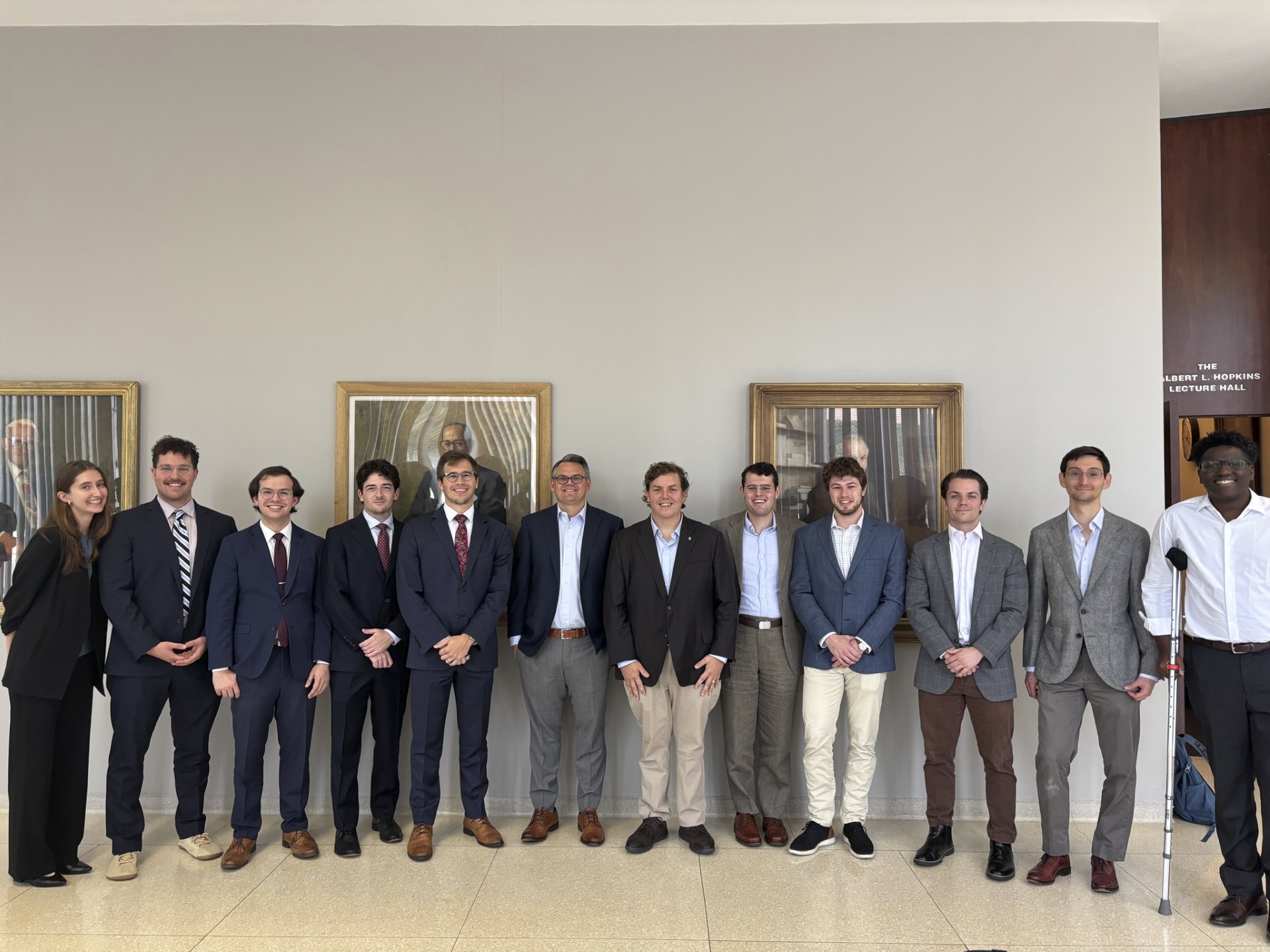 Group of students from FedSoc and ACS with Dean Chilton and Professor Baude