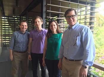 Cornelius Cornelssen X, Roee Talmor, Assistant Professor Claudia Flores, and Solidarity Center’s Jamie Davis pose for the camera