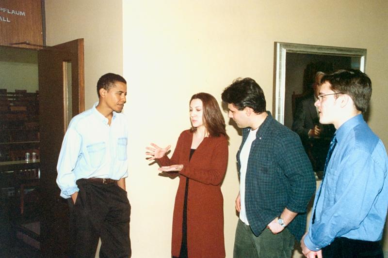 Senior Lecturer Barack Obama, also an Illinois state senator, talks to students in 1999. Senior Lecturer Barack Obama, also an Illinois state senator, talks to students in 1999.