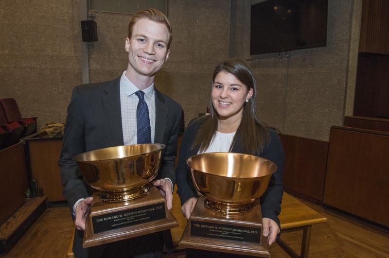 Alex and Jessica with their first-place trophies.