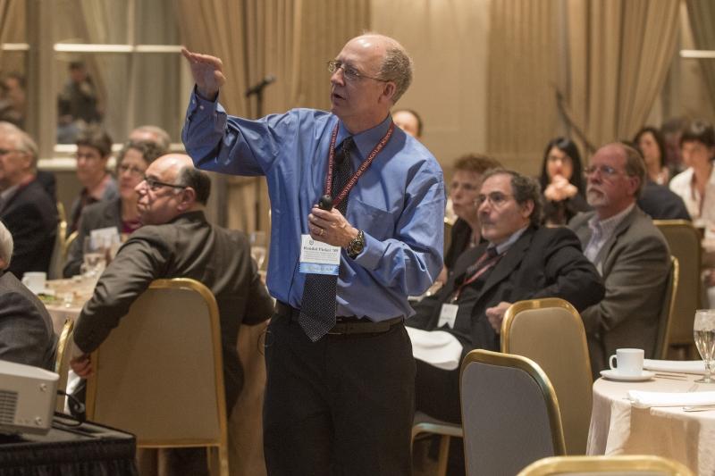 Professor Randal C. Picker, '85, talks about his upcoming MOOC — Massive Open Online Course — at the Loop Luncheon.