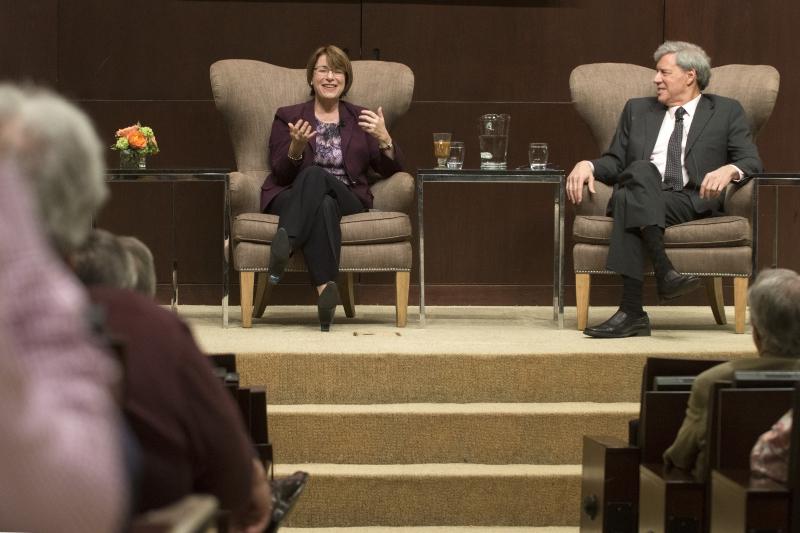 A conversation with US Senator Amy Klobuchar, '85, and Professor Geoffrey Stone, '71.