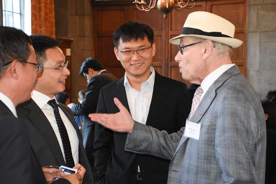 At the Quad Club, they mingled with and heard a talk by Dr. Richard Sandor, the Aaron Director Lecturer in Law and Economics and Chairman and CEO of Environmental Financial Products.