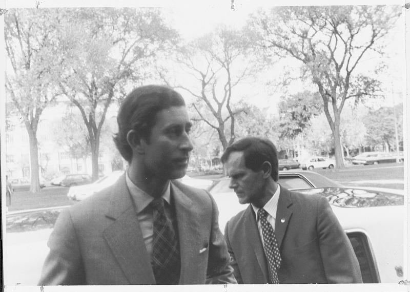 Prince Charles at the Law School in late October 1977 as part of a US visit that also included stops in Cleveland, St Louis, Atlanta, Charleston, Houston, Los Angeles, and San Francisco. Prince Charles at the Law School in late October 1977 as part of a US visit that also included stops in Cleveland, St Louis, Atlanta, Charleston, Houston, Los Angeles, and San Francisco.