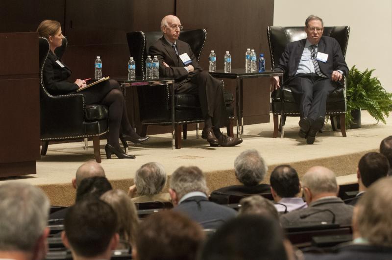 Professor Richard Epstein and Judge Richard Posner discussed their careers during Reunion Weekend