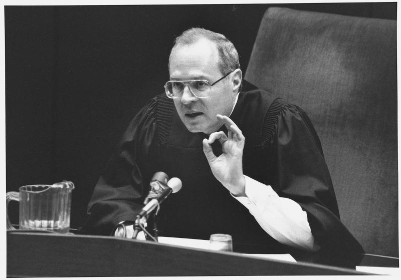 US Supreme Court Justice Anthony M. Kennedy during a visit to the Law School in 1990. US Supreme Court Justice Anthony M. Kennedy during a visit to the Law School in 1990.