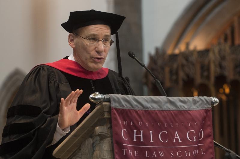 David A. Strauss, Gerald Ratner Distinguished Service Professor of Law, gives faculty remarks. David A. Strauss, Gerald Ratner Distinguished Service Professor of Law, gives faculty remarks.