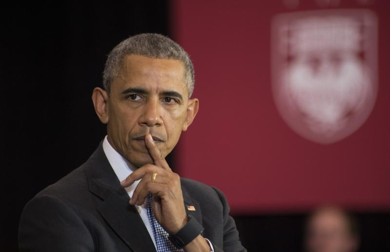 US President Barack Obama returned to the University of Chicago Law School for an invitation-only event on April 7, 2016, in the Harold J. Green Lounge.