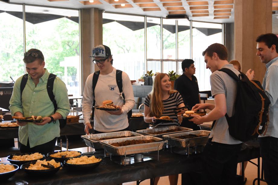 After Spring Quarter exams, students wrapped up their first year with a summer barbecue in the Green Lounge. After finishing their spring quarter exams, students attended an end-of-year barbecue in the Green Lounge.