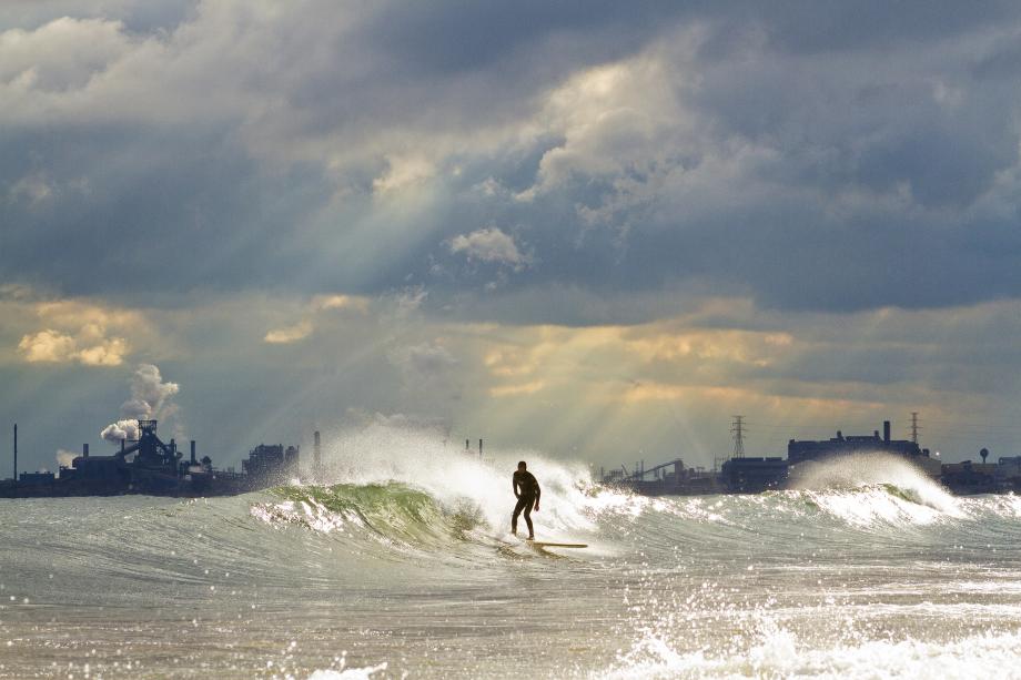 Lake Michigan surfer