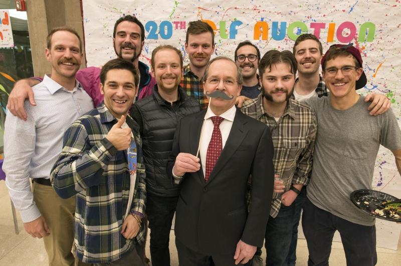 The contestants in the Oliver Wendell Holmes mustache competition, plus one honorary competitor. 