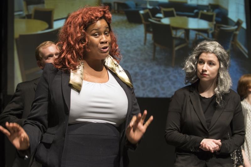 Brittany McKinley, '19, as Professor Alison LaCroix. Brittany McKinley, '19, as Professor Alison LaCroix.
