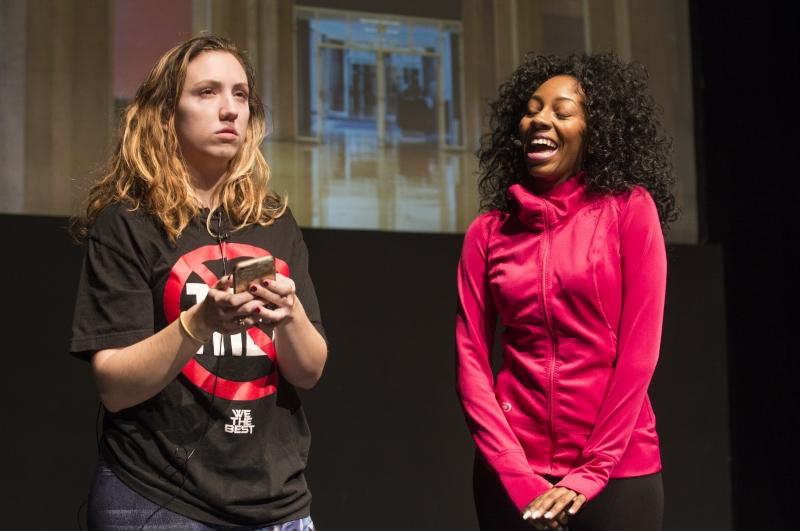 Kathleen Martini, '18, as the LSA president, and Maya Powe, '17, as a 1L who is discovering the Law School. Kathleen Martini, '18, as the LSA president, and Maya Powe, '17, as a 1L who is discovering the Law School.