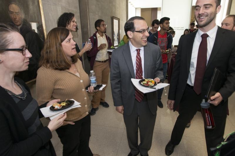 Students, faculty, and staff enjoyed a reception after the event. Congratulations to all four finalists!
