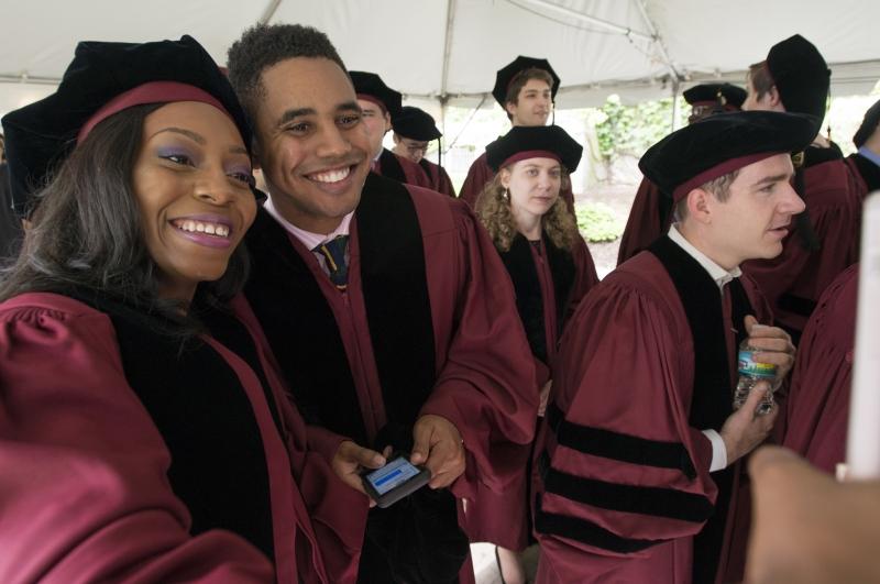 The Class of 2017 took photos together as they waited for the Diploma and Hooding Ceremony to begin.