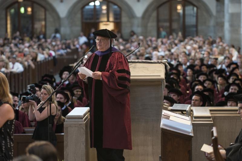 Richard Badger, Associate Dean for Graduate Programs, announced the names of LLM and JSD graduates. Richard Badger, Associate Dean for Graduate Programs, announced the names of LLM and JSD graduates.
