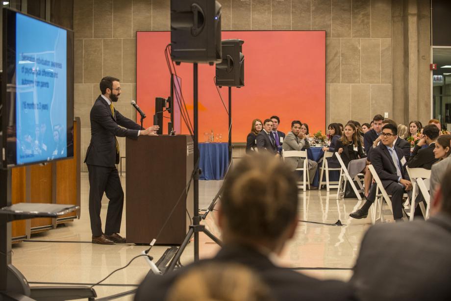 Professor John Rappaport delivered a welcome speech about the development of legal reasoning.
