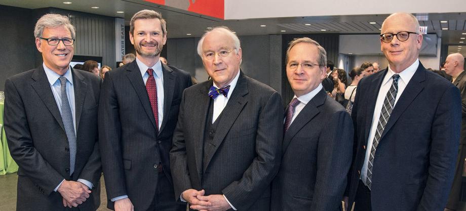David Crabb with four UChicago Law Deans
