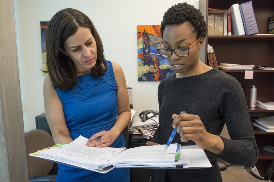 Claudia Flores with student