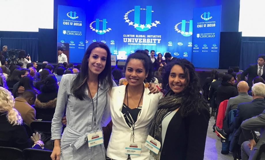 Sarah Gad, '20, Ray Andrada, '19, and Leena El-Sadek, '20, were among seven Law School students who participated in CGI U.