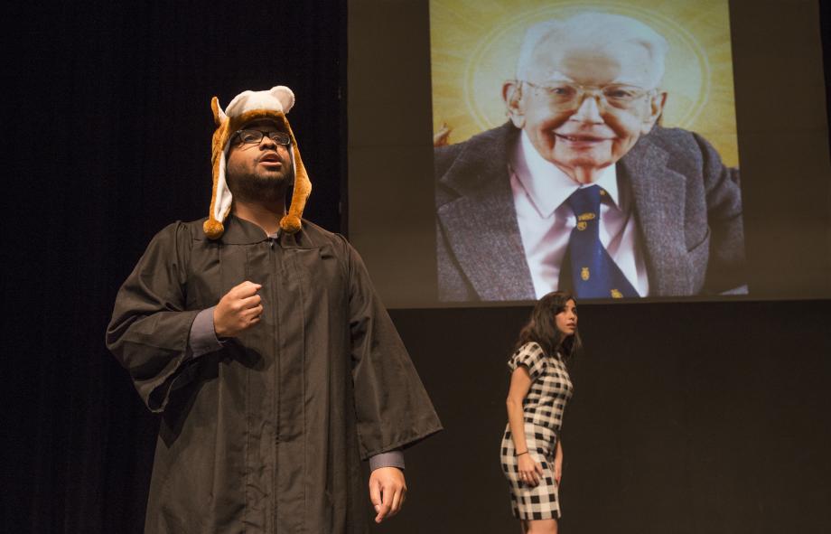 Their last Law School Musical was a parody of "The Wizard of Oz" called "The Wizard of Lawz II: Electric Boogaloo." Jordan Hill, '18, who played Dorothy's dog Totosner, sang a ballad to Nobel Laureate Ronald Coase. Their last Law School Musical was a parody of "The Wizard of Oz" called "The Wizard of Lawz II: Electric Boogaloo. Jordan Hill, '18, who played Dorothy's dog Totosner, sang a ballad to Nobel Laureate Ronald Coase.