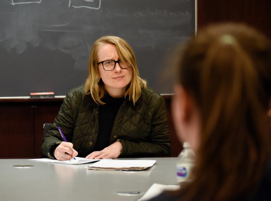 During Winter Quarter 2018, Piper Pehrson, '18, was one of eight students who served as teaching assistants in a class on students' constitutional rights that Professor Emily Buss taught to 16 high school students. During Winter Quarter 2018, Piper Pehrson, '18, was one of eight students who served as teaching assistants in a class on students' constitutional rights that Professor Emily Buss taught to 16 high school students.