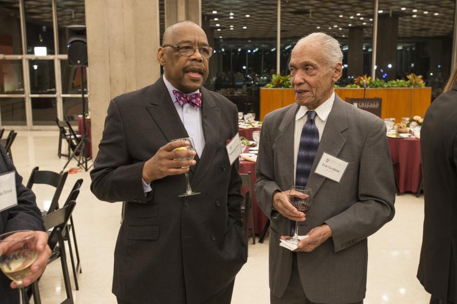 Professor Randolph Stone catches up with Eric Graham, '53, an old friend of Judge Parsons'. 