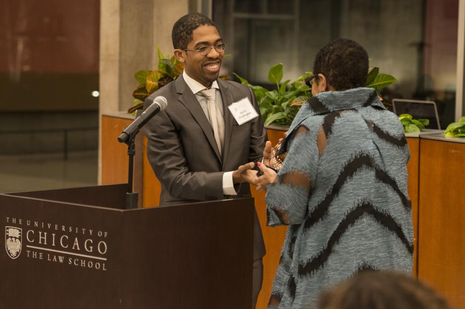 André J. Washington, '19, presents the first James B. Parsons Legacy Award to the Honorable Ann C. Williams (Ret.). 