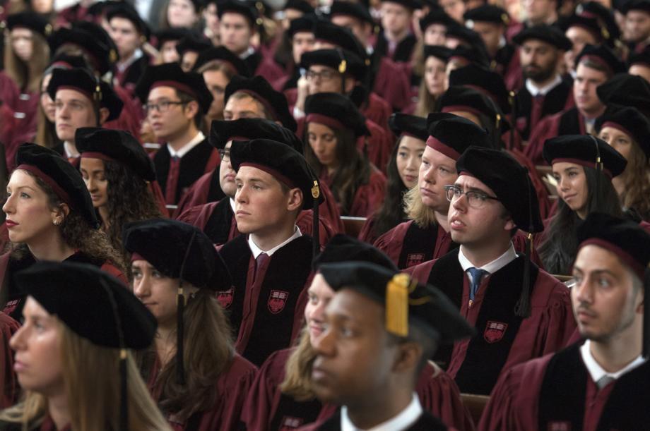 JD graduates listened to the ceremony, which took place in Rockefeller Chapel.