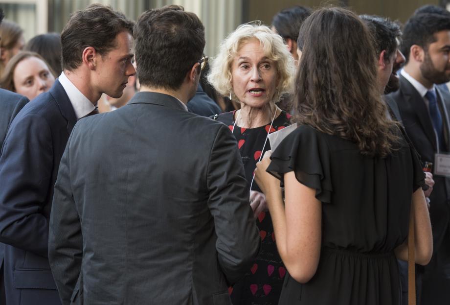 Students listen intently to Professor Martha C. Nussbaum.