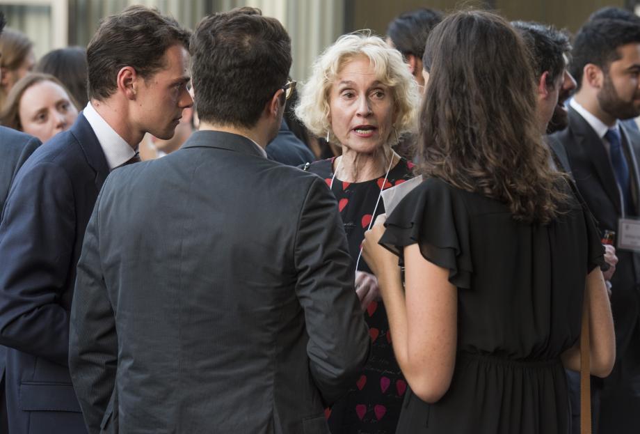 Students listen intently to Professor Martha C. Nussbaum.