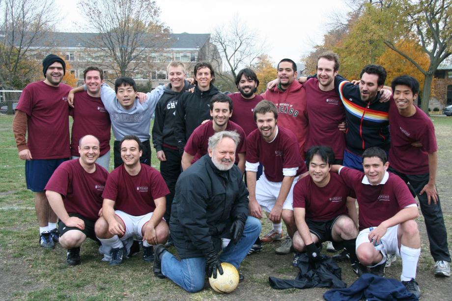 Badger and a group of UChicago LLM students after playing soccer against Northwestern LLM students in 2007.