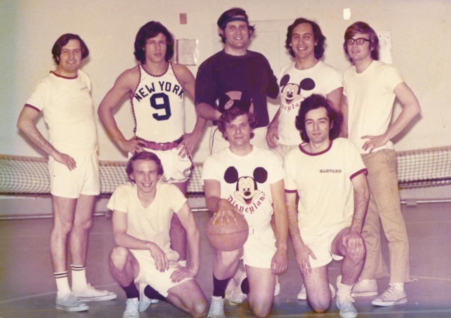 Supreme Court clerks pose in basketball uniforms