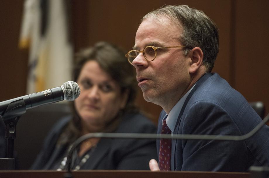 The case, which is pending before the US Supreme Court, centers on whether New York City’s ban on transporting a licensed, locked and unloaded handgun to a home or shooting range outside city limits is consistent with the Second Amendment, the commerce clause and the constitutional right to travel. Above, Scudder asks one of the students a question from the bench.