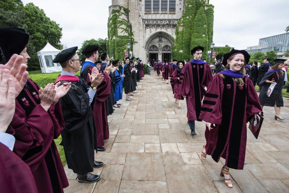 Afterward, the new graduates recessed from Rockefeller Chapel.