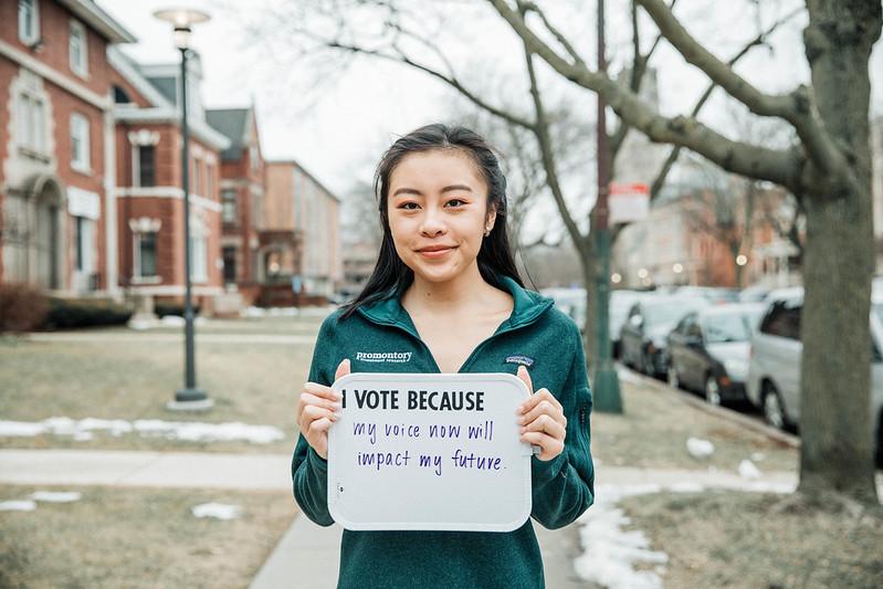 Student with Sign