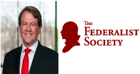 Don McGahn and the Federalist Society Logo