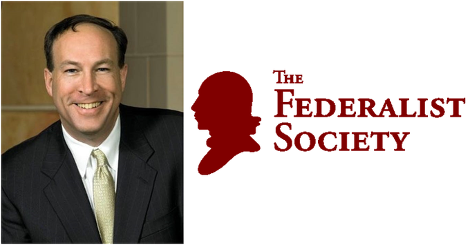 Judge Michael Brennan and the Federalist Society Logo