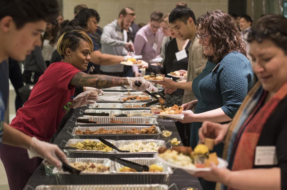 Vanetta D. Roy—the owner of Surf's Up South Shore, a local restaurant aimed at rebuilding a thriving culture of Black-owned businesses in South Shore—catered the event. She served fried shrimp, fried okra, shrimp and grits, and other dishes that drew widespread praise from attendees.