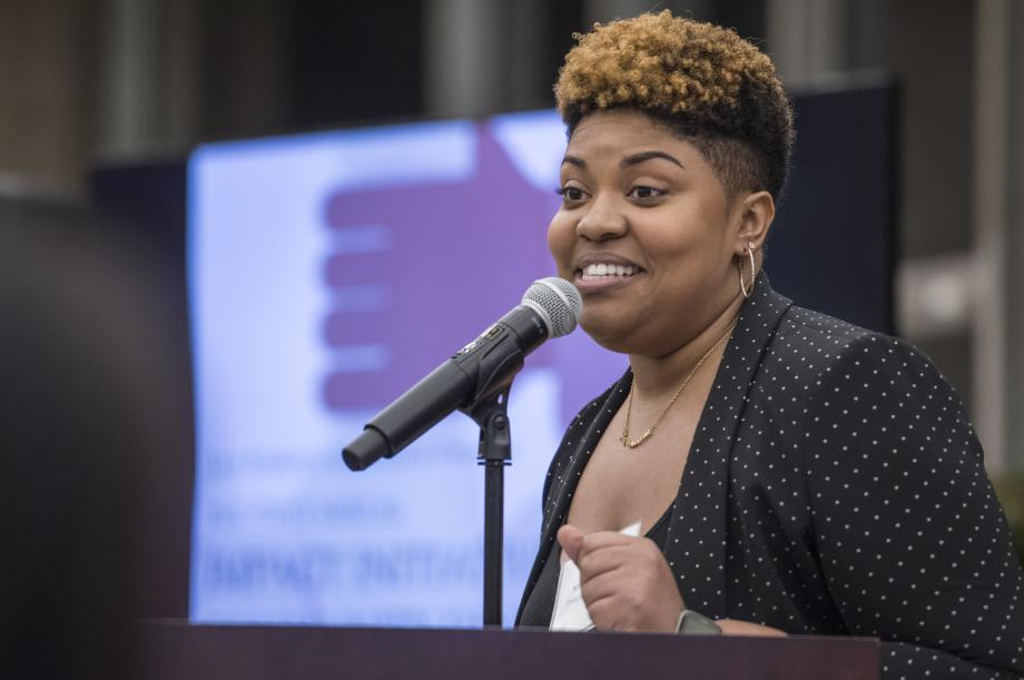 Michelle Rashad, Englewood native and executive director of Imagine Englewood If, gave a moving speech about lack of investment in the South Side and health disparities between the South and North Side. Rashad also gave historical context to the current issues facing the community. "Each speech of the night was moving, and ended with a standing ovation," Price said. 