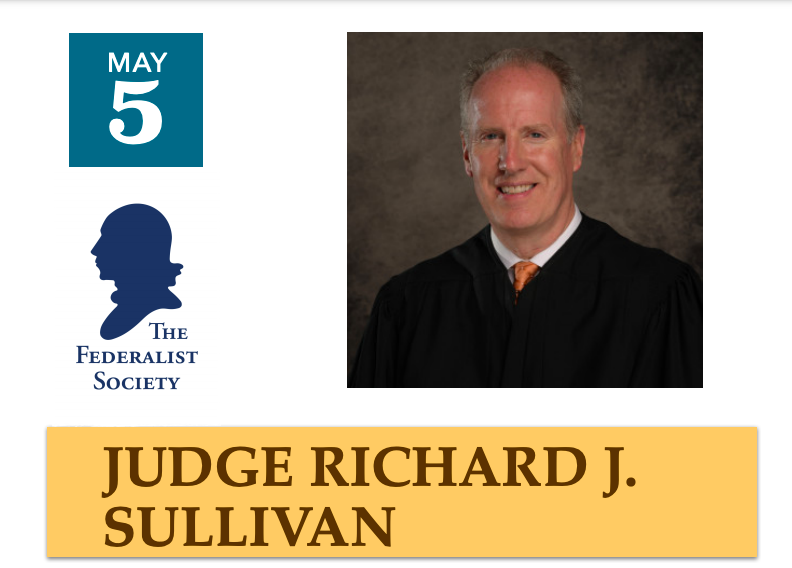 Judge Sullivan and the Federalist Society logo