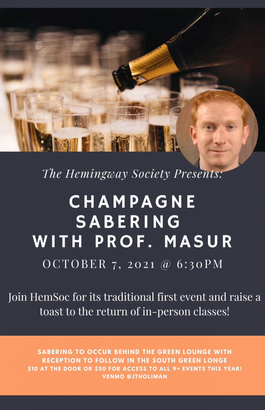 Champagne Sabering with Prof. Masur Poster