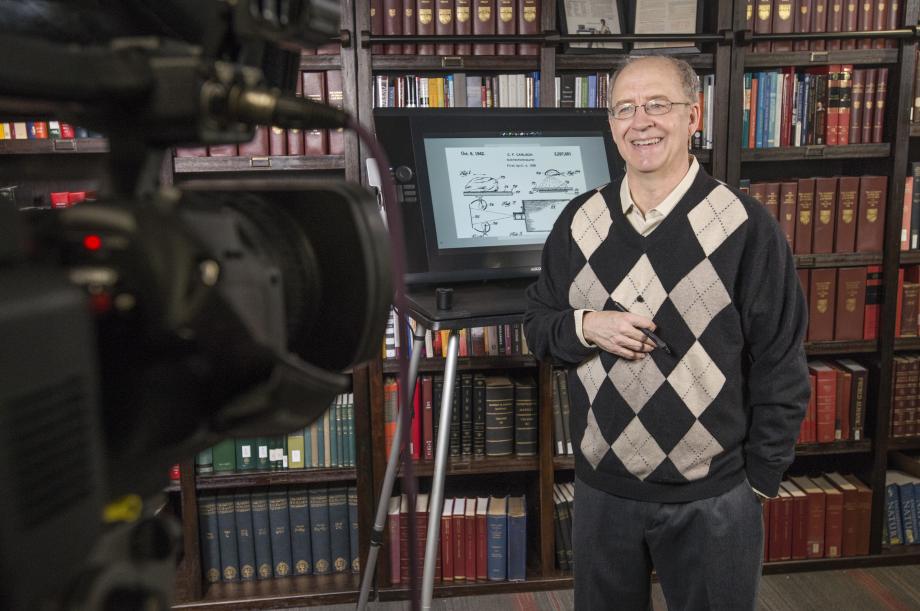 Picker filming his MOOC in May 2015.