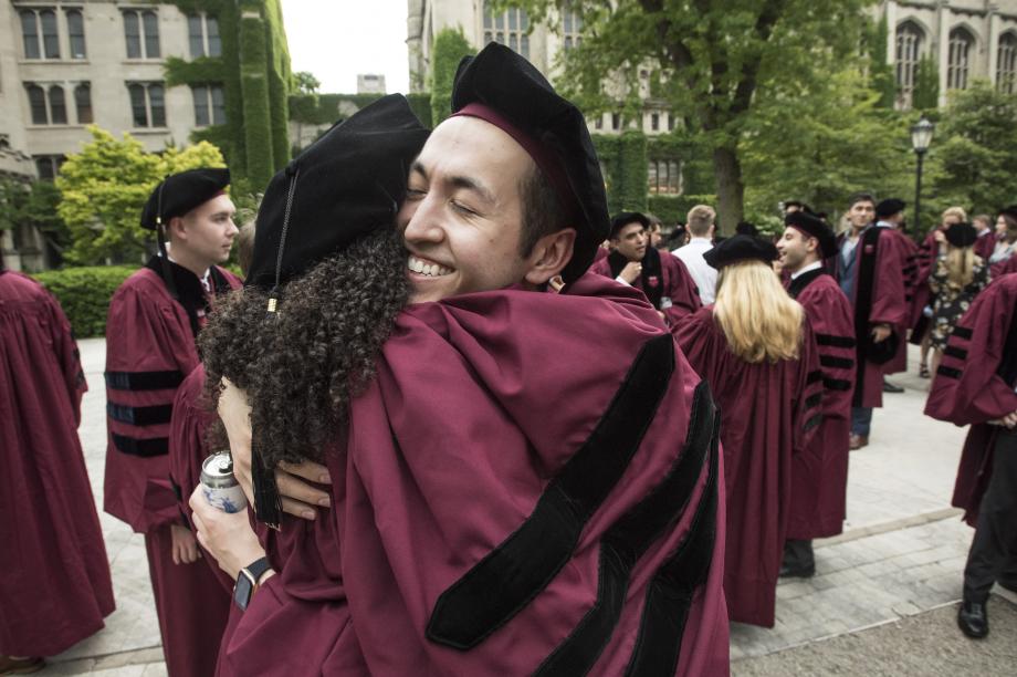 Students had a chance to congratulate each other and say goodbye.